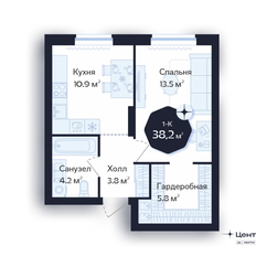 Квартира 38,2 м², 1-комнатная - изображение 4