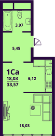 Квартира 33,6 м², 1-комнатная - изображение 1