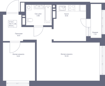 48 м², 2-комнатная квартира 10 180 240 ₽ - изображение 92