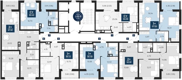 Квартира 62,8 м², 2-комнатная - изображение 2