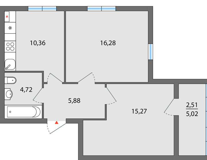 55 м², 2-комнатная квартира 220 000 ₽ - изображение 15