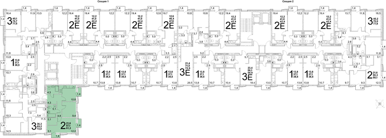 50,7 м², 2-комнатная квартира 5 990 000 ₽ - изображение 62