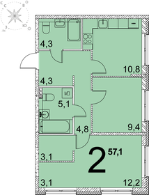 50,7 м², 2-комнатная квартира 5 990 000 ₽ - изображение 42