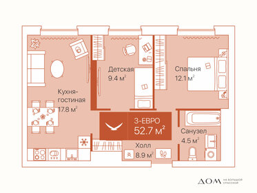 52,9 м², 2-комнатная квартира 8 240 000 ₽ - изображение 63
