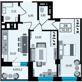 51,9 м², 2-комнатная квартира 6 916 000 ₽ - изображение 18