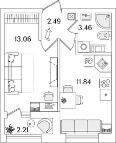 32 м², 1-комнатная квартира 9 983 425 ₽ - изображение 10