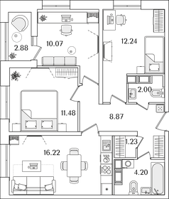 67,8 м², 3-комнатная квартира 19 713 810 ₽ - изображение 12