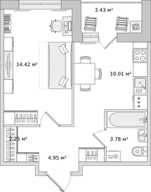 50 м², 1-комнатная квартира 7 990 000 ₽ - изображение 93