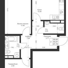 Квартира 67,8 м², 2-комнатная - изображение 2