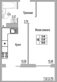 Квартира 36,7 м², 1-комнатная - изображение 1