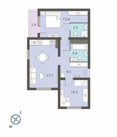 55,7 м², 2-комнатная квартира 6 375 000 ₽ - изображение 142