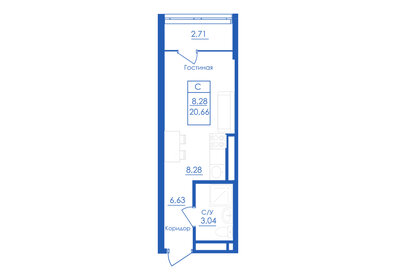 20,8 м², квартира-студия 2 493 440 ₽ - изображение 28