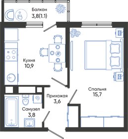 35,1 м², 1-комнатная квартира 7 063 875 ₽ - изображение 13