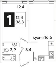 36,9 м², 1-комнатная квартира 5 311 976 ₽ - изображение 5