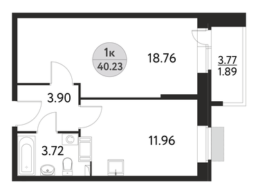 36,8 м², 1-комнатная квартира 6 050 000 ₽ - изображение 28