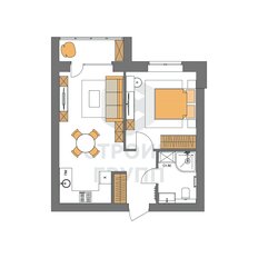 Квартира 35,3 м², 1-комнатная - изображение 3