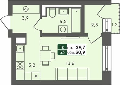 32,5 м², квартира-студия 4 000 000 ₽ - изображение 75