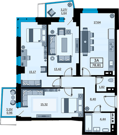 Квартира 79,7 м², 3-комнатная - изображение 1
