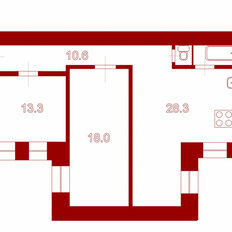 Квартира 73,7 м², 2-комнатная - изображение 2