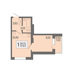 31,7 м², 1-комнатная квартира 2 816 850 ₽ - изображение 8