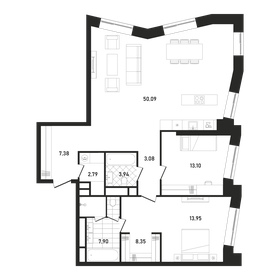 110,6 м², 2-комнатная квартира 78 001 360 ₽ - изображение 10