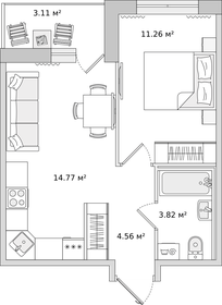 39,2 м², 1-комнатная квартира 6 414 821 ₽ - изображение 16