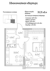 39,4 м², 1-комнатная квартира 2 900 000 ₽ - изображение 1