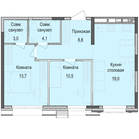 59,6 м², 3-комнатная квартира 5 490 000 ₽ - изображение 62