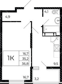 37,6 м², 1-комнатная квартира 5 621 200 ₽ - изображение 30