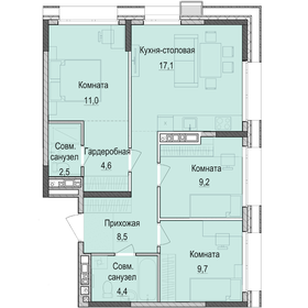 67 м², 3-комнатная квартира 9 402 000 ₽ - изображение 14