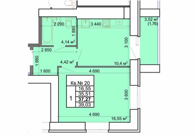 32,5 м², 1-комнатная квартира 2 580 000 ₽ - изображение 44