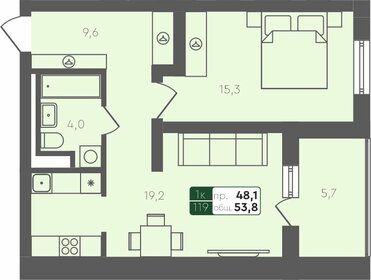 54,1 м², 1-комнатная квартира 6 350 000 ₽ - изображение 22