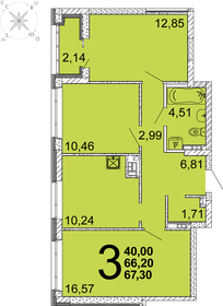 68,4 м², 3-комнатная квартира 8 505 932 ₽ - изображение 19