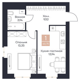 Квартира 40,8 м², 1-комнатная - изображение 1