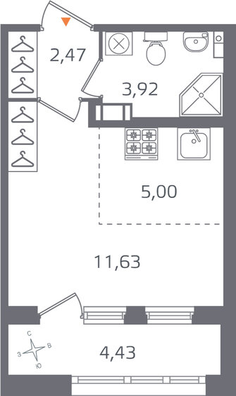 25,2 м², квартира-студия 7 985 638 ₽ - изображение 17