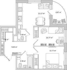65,1 м², 2-комнатная квартира 11 630 000 ₽ - изображение 126