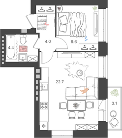 41,6 м², 1-комнатная квартира 5 722 080 ₽ - изображение 18