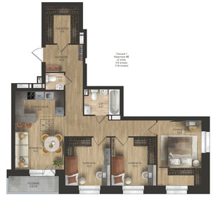 58,4 м², 1-комнатная квартира 18 530 000 ₽ - изображение 11