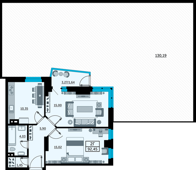 93,1 м², 2-комнатная квартира 9 310 000 ₽ - изображение 1