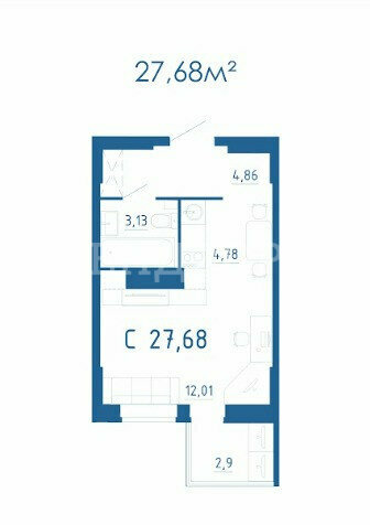 27,5 м², квартира-студия 4 200 000 ₽ - изображение 1