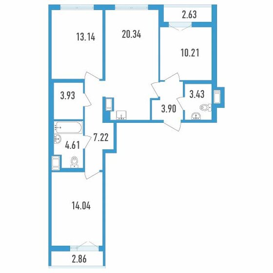 83 м², 3-комнатная квартира 12 035 000 ₽ - изображение 1
