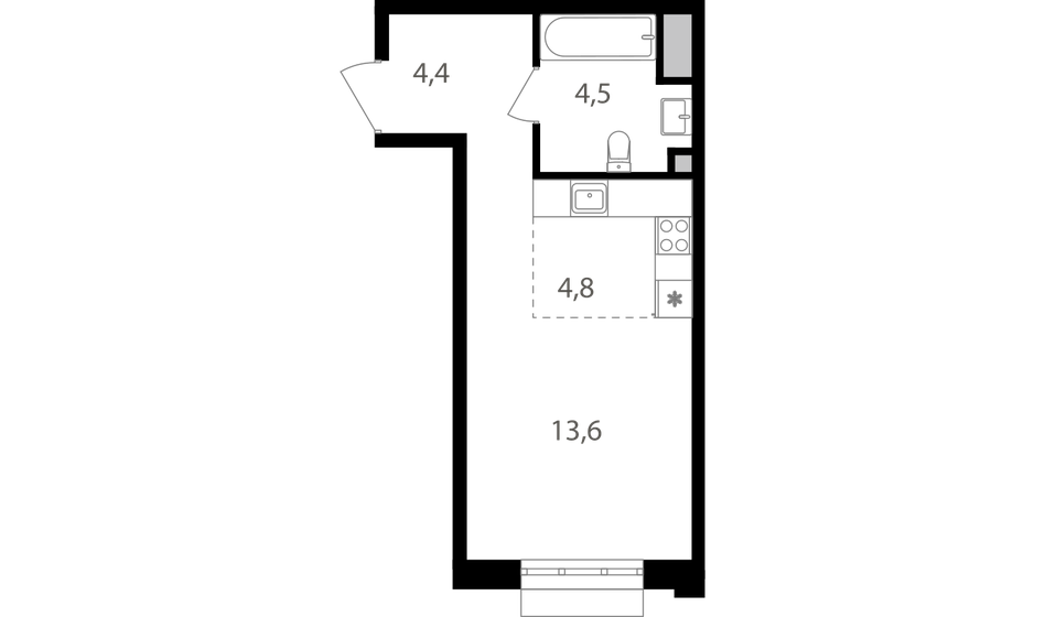 27,3 м², квартира-студия 10 783 500 ₽ - изображение 1