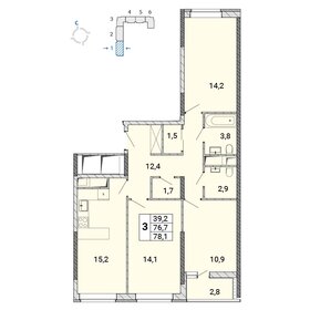 Квартира 78,2 м², 3-комнатная - изображение 1