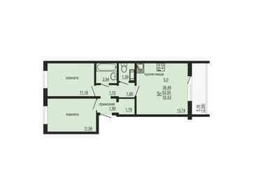 61,4 м², 3-комнатная квартира 5 140 000 ₽ - изображение 33