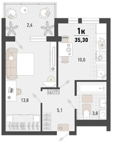 33,8 м², 1-комнатная квартира 9 883 120 ₽ - изображение 13