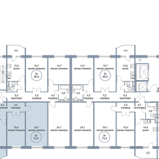 Квартира 72,4 м², 2-комнатная - изображение 2