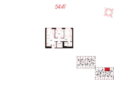 53,3 м², 2-комнатная квартира 6 200 000 ₽ - изображение 98
