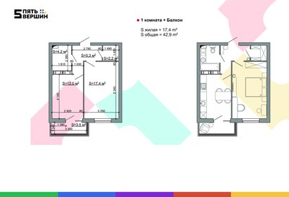 42,8 м², 1-комнатная квартира 8 990 000 ₽ - изображение 65