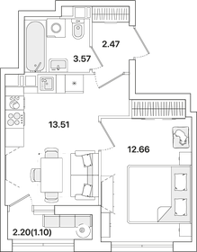 31,3 м², 1-комнатная квартира 7 400 000 ₽ - изображение 59