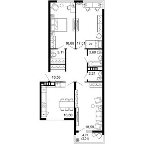 Квартира 93,5 м², 3-комнатная - изображение 1